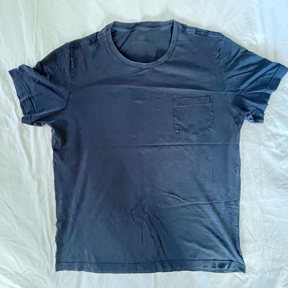 Mack Weldon Pima Crew Neck w/ Pocket - LARGE - Navy